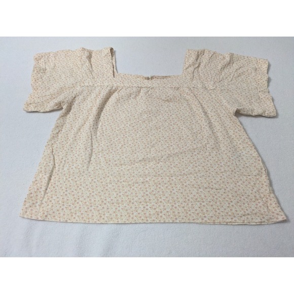 Madewell Tops - Madewell Top Large Yellow Beige Square Neck Ditsy Floral Cottage Prairie